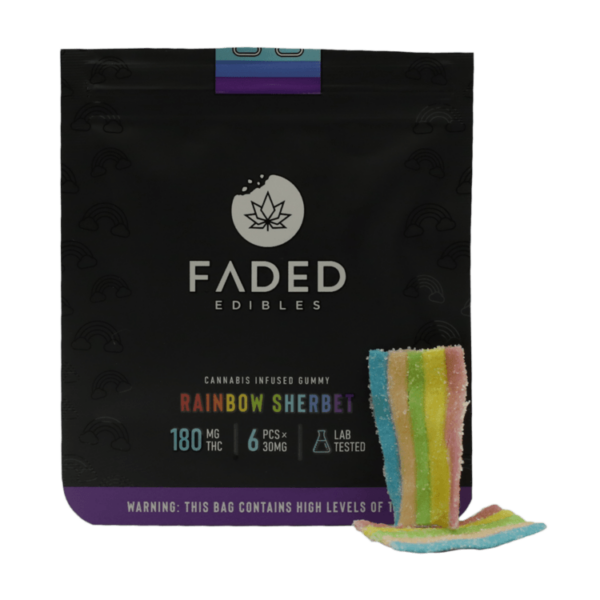 Faded Edibles – Rainbow Sherbet – 180mg | The High Club Canada