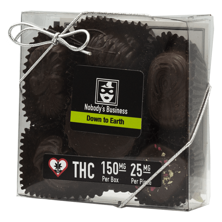 Nobody’s Business – Artisan Infused Chocolates – Down To Earth – 150mg THC | The High Club Canada Nobody’s Business – Artisan Infused Chocolates – Down To Earth – 150mg THC | The High Club Canada