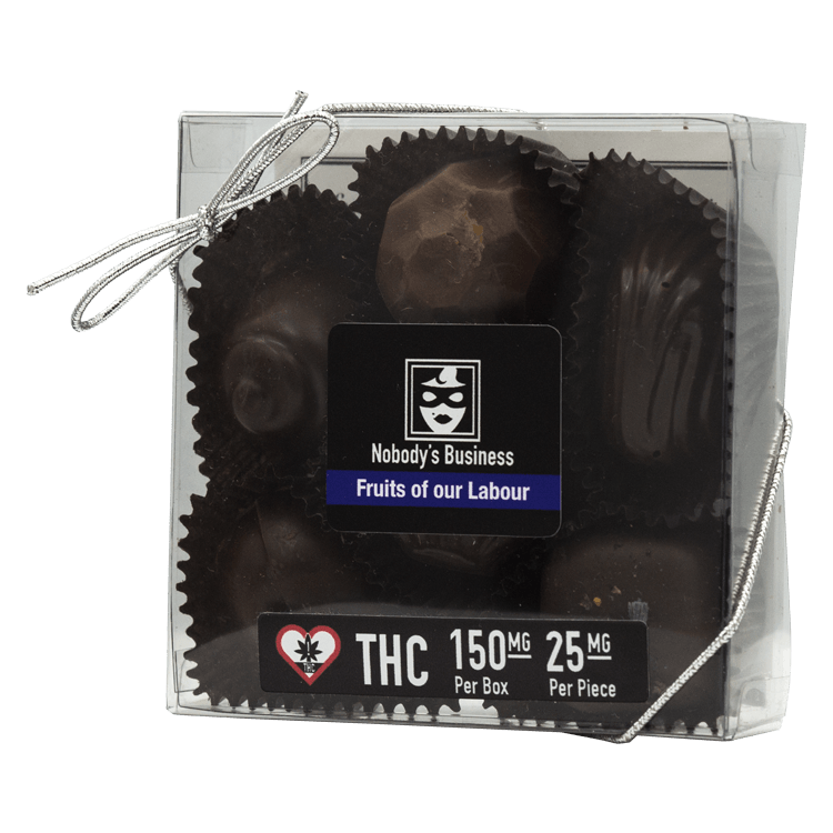 Nobody’s Business – Artisan Infused Chocolates – Fruits Of Our Labour – 150mg THC | The High Club Canada Nobody’s Business – Artisan Infused Chocolates – Fruits Of Our Labour – 150mg THC | The High Club Canada