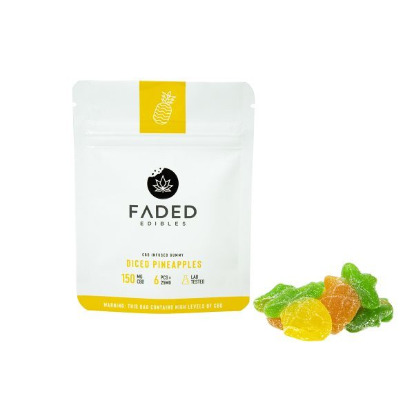 Faded Edibles – CBD 150mg Diced Pineapples | The High Club Canada