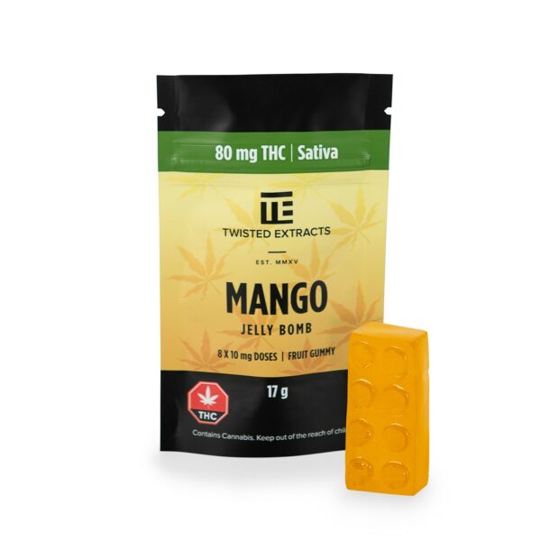 Twisted Extracts- Mango Jelly bomb – SATIVA – 80MG THC | The High Club Canada