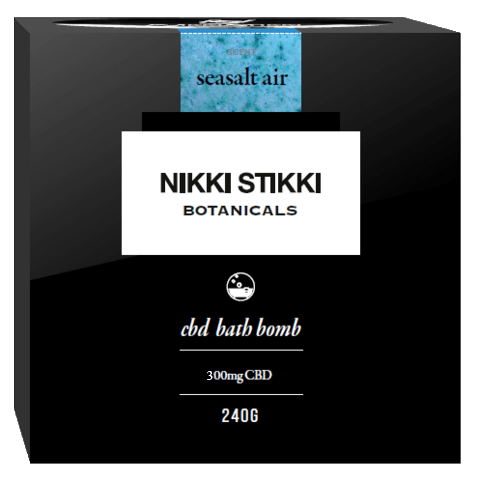 Nikki Stikki Botanicals – CBD Bath Bomb – Sea Salt Air – 300mg CBD | The High Club Canada Nikki Stikki Botanicals – CBD Bath Bomb – Sea Salt Air – 300mg CBD | The High Club Canada