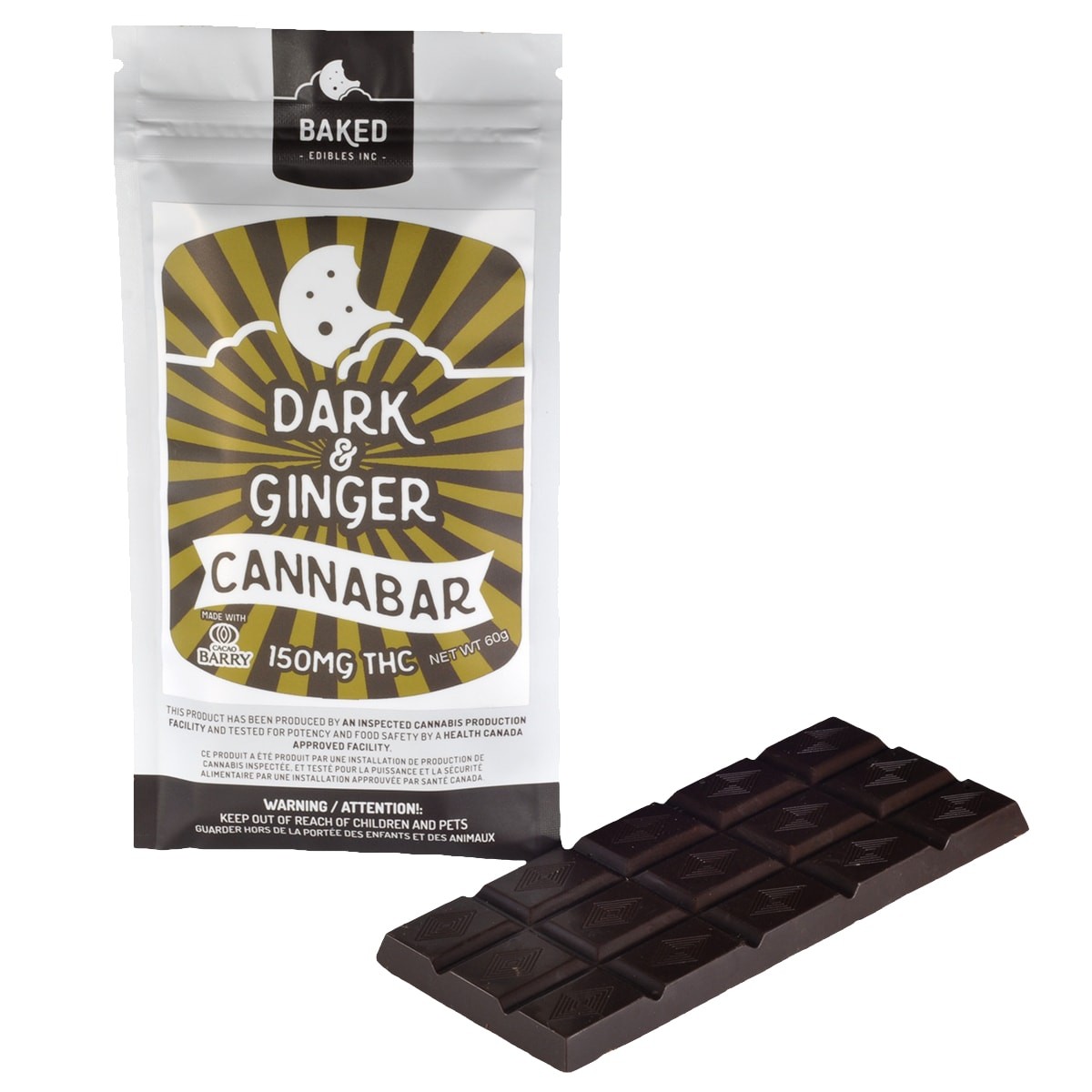Baked Edibles – Chocolate Bar – Dark & Ginger 150mg THC | The High Club Canada Baked Edibles – Chocolate Bar – Dark & Ginger 150mg THC | The High Club Canada