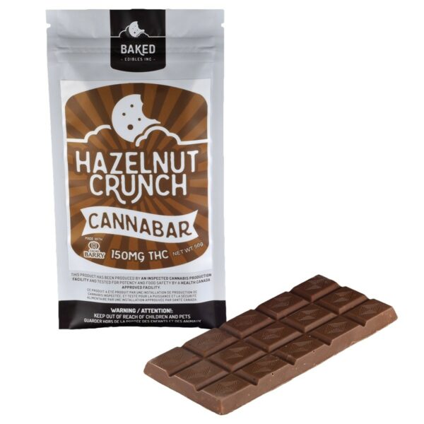 Baked Edibles – Chocolate Bar – Hazelnut Crunch 150mg THC | The High Club Canada