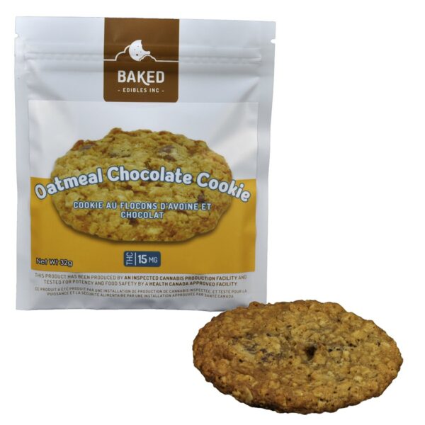 Baked Edibles – Cookie – Oatmeal Chocolate 15mg THC | The High Club Canada