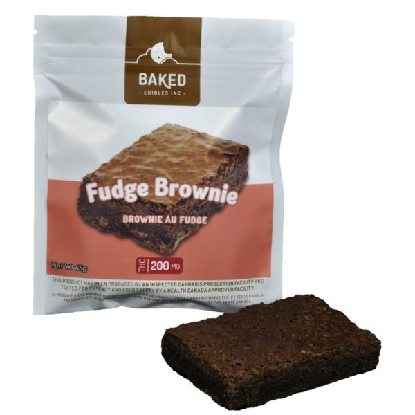 Baked Edibles – Fudge Brownie 200mg THC | The High Club Canada
