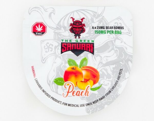 The Green Samurai – Peach Gummies – 150mg | The High Club Canada