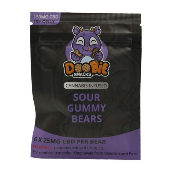 Doobie Snacks – CBD Sour Gummy Bears – 150mg CBD | The High Club Canada