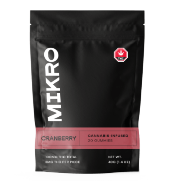 Mikro – THC Gummies – 100mg THC – Cranberry | The High Club Canada