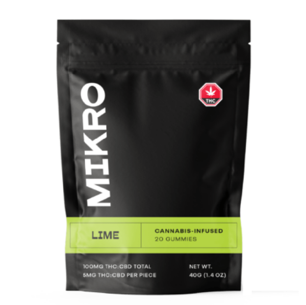 Mikro – 1:1 THC/CBD Gummies – 100mg – Lime | The High Club Canada