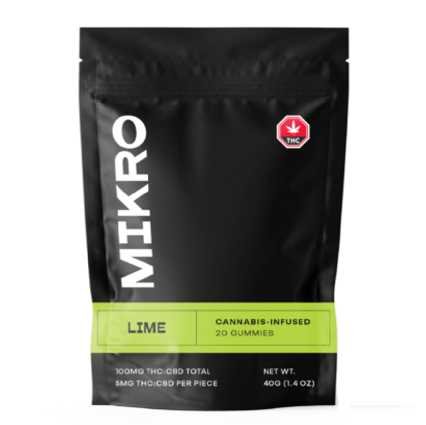 Mikro – 1:1 THC/CBD Gummies – 100mg – Lime | The High Club Canada