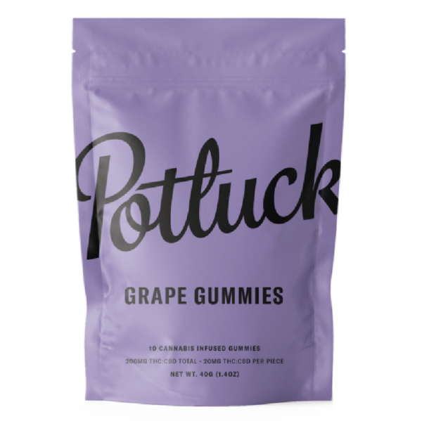 Potluck Extracts – Grape Gummies (1:1) – 100mg THC / 100mg CBD | The High Club Canada