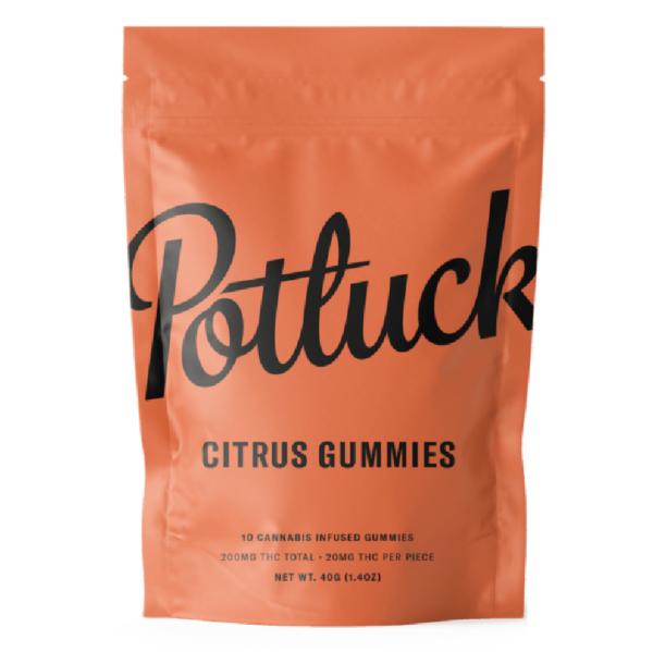 Potluck Extracts – Citrus Gummies – 200mg THC | The High Club Canada