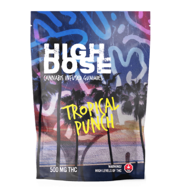 High Dose – cannabis Infused Gummies – Tropical Punch – 500mg/1000mg | The High Club Canada