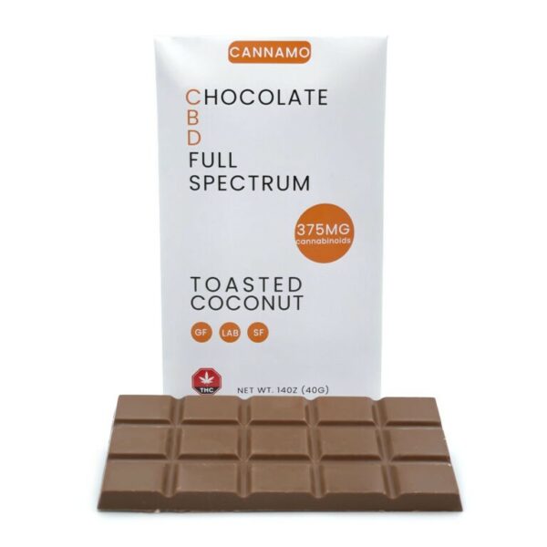 Cannamo – Full Spectrum CBD Chocolate – 375mg – Toasted Coconut | The High Club Canada